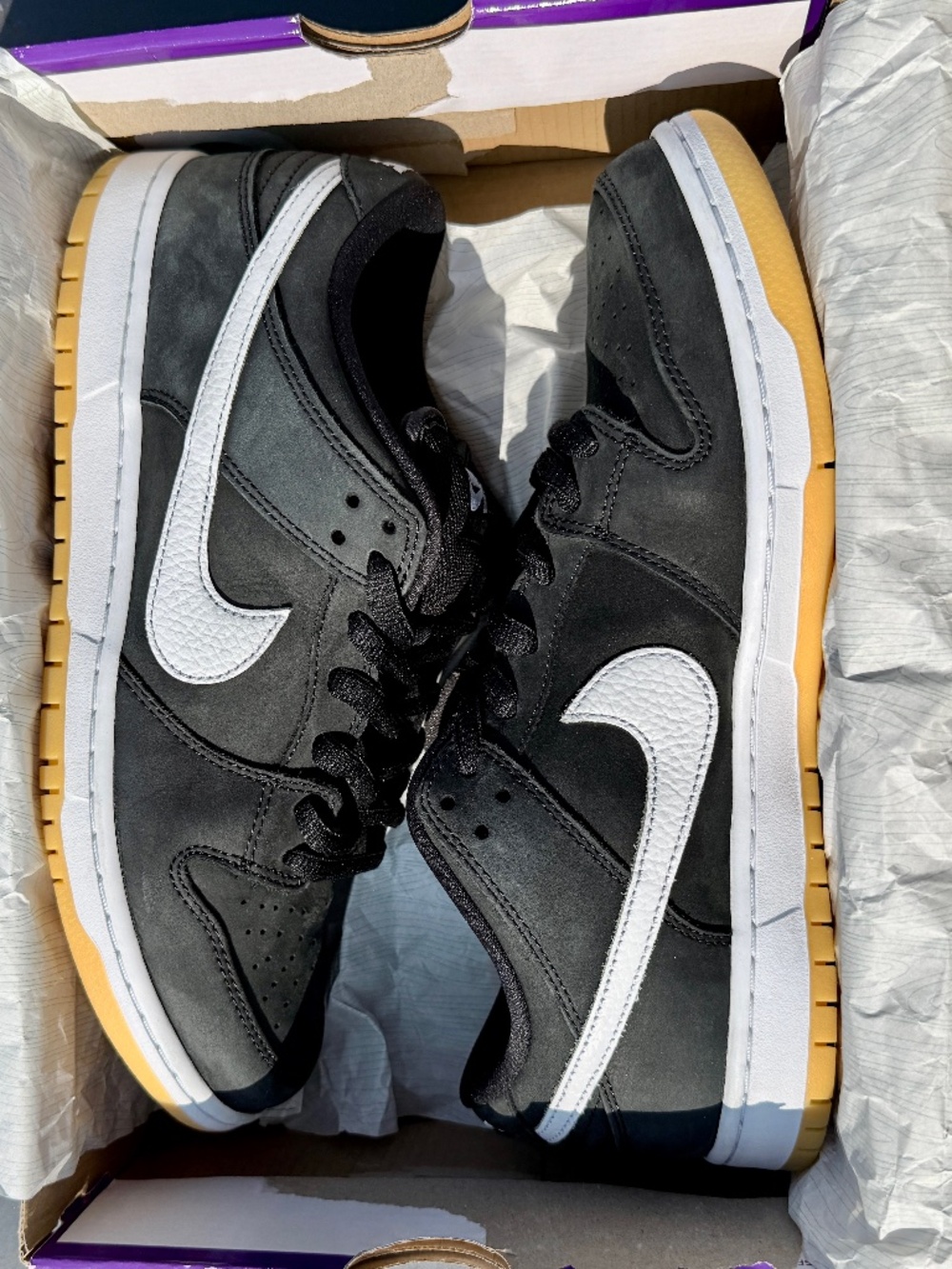 DS Nike SB Dunk Low Pro Black/White/Gum ‘Orange Label’- 2023 Release, Sz: 11